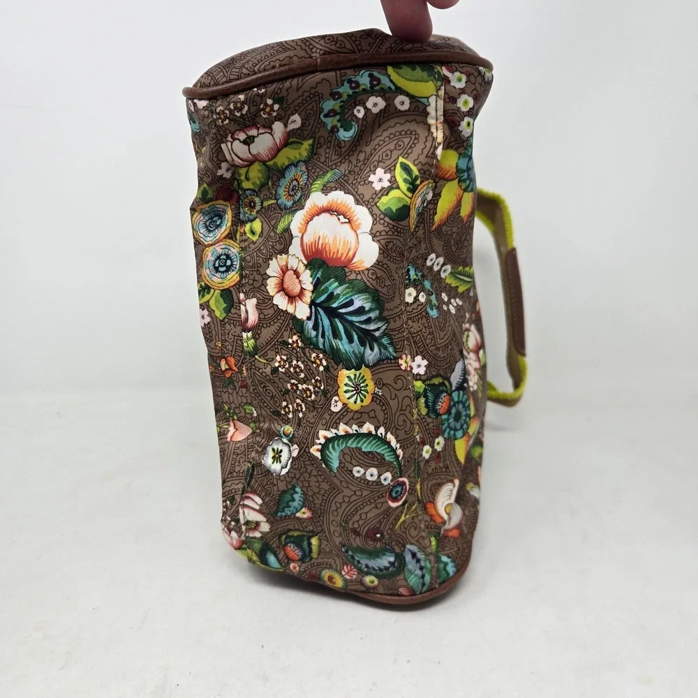 Oilily Floral Paisley Hanging Toiletry Bag Travel Makeup Case Brown Multi